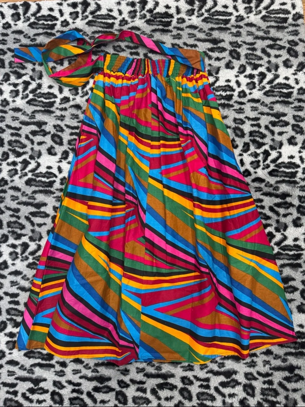 Vibrant Multicolor Striped Maxi Skirt - Pink, Blue & Yellow - Picture 5 of 5